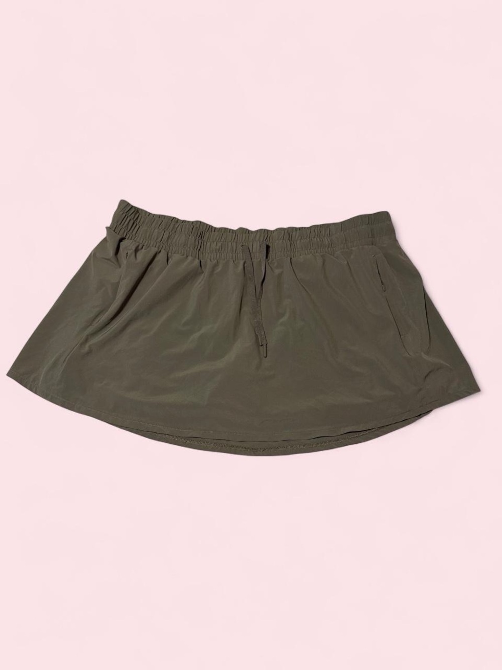 all in motion Olive Drawstring Mini Skirt